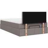 vidaXL Otomanski okvir kreveta s madraca smeđesivi 120x200cm tkanine | shoptok.hr