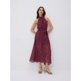 Reserved Haljina s remenom u obliku lanca - bordo | shoptok.hr