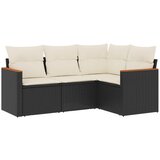  4-dijelni set vrtnih sofa od poliratana s jastucima crni | shoptok.hr