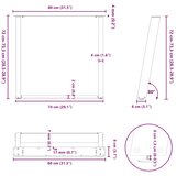  Noge za blagovaonski stol U-oblik 2 kom antracit 80 x (72-73) cm čelik | shoptok.hr