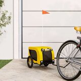 Prikolica za bicikl za pse žuto-crna od tkanine i željeza | shoptok.hr