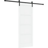 vidaXL Klizna vrata s kompletnim okovima Bijela 78x202 cm Čvrsta drvena borovina | shoptok.hr