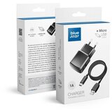 Blue Star Omrežni polnilnik 5 W, USB 1A Micro-USB kabel 1 m, varno polnjenje - crn, (20524205) | Shoptok.si