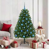 vidaXL Umestno božično drevo z LED lučmi Zelena 150 cm PVC in kovina | Shoptok.si