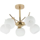 Candellux Lighting Bijela/u zlatnoj boji stropna svjetiljka sa staklenim sjenilom 52x52 cm Amos – Cijene