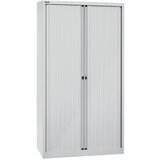 BISLEY Euro omara z rolojem, širina 1200 mm, 4 police, svetlo siva | Shoptok.si