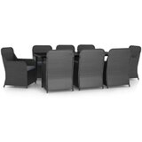  9-dijelni vrtni blagovaonski set s jastucima crni | shoptok.hr