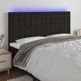 The Living Store led posteljno vzglavje črno 180x5x118/128 cm blago - led vzglavje, (21438119) Cene