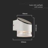  LED solarno zidno svetlo sa senzorom LED/1W/3,7V IP54 3000K 1200 mAh belo | Eponuda.com