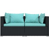  Vrtna sedežna garnitura 3-delna z blazinami črn poli ratan, (20665011) | Shoptok.si