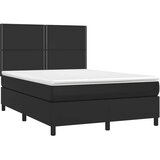  Box spring postelja z vzmetnico črn 140x200 cm umetno usnje, (20723845) | Shoptok.si