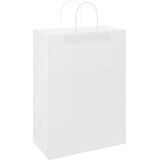  Papirnate vrećice 250 kom s ručkama bijele 32x17x44 cm | Eponuda.com