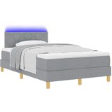  LED Box Spring Krevet Svijetlo siva 120 x 190 cm tkanina | shoptok.hr