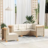 Maison Chic Seti vrtnega pohištva - Vrtna garnitura - Vrtni pohištvo set 5-delna z blazinami bež poli ratan, (21816768) | Shoptok.si