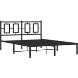  The Living Store Kovinski posteljni okvir z vzglavjem črn 140x200 cm - Posteljni Okvir, (21530485) | Shoptok.si