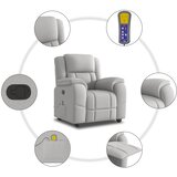  Masažni naslonjač Oblačno siva tkanina | shoptok.hr