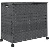  Košara za rublje s kotačima siva 66x35x60 cm od ratana | Eponuda.ba