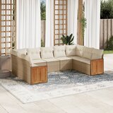  9-dijelni set vrtnih sofa s jastucima bež od poliratana | shoptok.hr