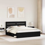  Krevetna konstrukcija Crna 200 x 200 cm Čvrsto borovo drvo | shoptok.hr
