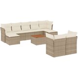 vidaXL 10-dijelni set vrtnih sofa s jastucima bež od poliratana | shoptok.hr