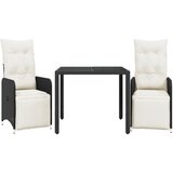 vidaXL 3-dijelni vrtni bistro set od poliratana s jastucima crni | shoptok.hr