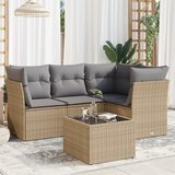 Maison Chic Seti vrtnega pohištva - Vrtna garnitura - Vrtni pohištvo set 5-delna z blazinami bež poli ratan, (21817531) | Shoptok.si
