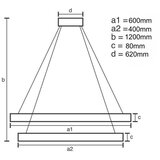  LED prigušiva luster na sajli LED/50W/230V 3000-6500K + daljinski upravljač | Eponuda.com