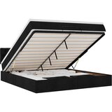  Otomanski krevet s madracem crni 180x200cm od tkanine | shoptok.hr