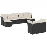 Maison Chic Seti vrtnega pohištva - Vrtna garnitura - Vrtni pohištvo set 9-delna z blazinami črn poli ratan, (21805266) | Shoptok.si