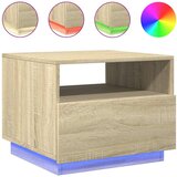 Furnova Klubska mizica z LED lučkami sonoma hrast 50x49x40 cm, (21915031) | Shoptok.si