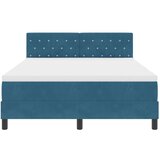 vidaXL Boksna postelja z vzmetnico temno modra 160x200 cm žamet | Shoptok.si