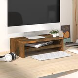 vidaXL stojalo za zaslon dimljeni hrast 42x24x13 cm konstruiran les Cene