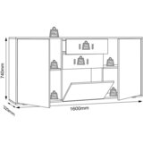 MID.YOU Komoda Salia B160, Antracit, Barva Hrasta | Shoptok.si