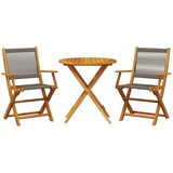  3-dijelni bistro set od polipropilen i masivnog drva sivi | Eponuda.ba