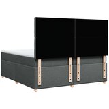 vidaXL Box spring postelja z vzmetnico temno siva 200x200 cm blago | Shoptok.si