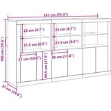  Sideboard sa LED svjetlima Staro drvo 181.5x37x100 cm Inženjersko drvo | shoptok.hr