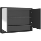 Furnova Kopalniška omarica z ogledalom 80x15x60 cm MDF antracitna, (21947439) | Shoptok.si