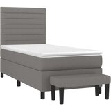 vidaXL Krevet s oprugama i madracem tamnosivi 100 x 200 cm od tkanine | shoptok.hr