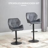  Set od 2 barske stolice tapecirane metalni okvir naslon baršunasti izgled podesiva visina 360° | shoptok.hr