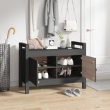  Klupa za hodnik siva 80 x 40 x 60 cm od masivne borovine | shoptok.hr