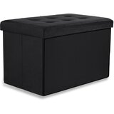 Brandless XL zložljiv puf z gumbi - 60x38x38cm žametna črna x 4, (22056780) | Shoptok.si