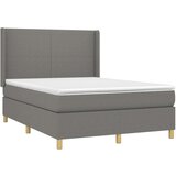  Box spring postelja z vzmetnico temno siva 140x200 cm blago, (20899094) | Shoptok.si
