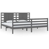  Posteljni okvir siv iz trdne borovine 200x200 cm, (20648597) | Shoptok.si