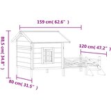  Kućica za pse boja kave 159 x 120 x 88,5 cm od masivne borovine | shoptok.hr