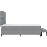 Box spring krevet s madracem i klupom svijetlosivi 140x200 cm tkanina | shoptok.hr