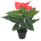  Umjetna biljka Anturijum s posudom 45 cm crveno-žuta | shoptok.hr