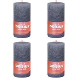 Bolsius rustične debele svijeće Shine 4 kom 130 x 68 mm tamnoplave | shoptok.hr