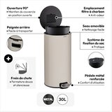 5five kanta za smeće Argile Delta 30 L metalna, bež | shoptok.hr
