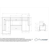 Miuform Temno modra raztegljiva kotna sedežna garnitura iz rebrastega žameta (levi kot) Lofty Lilly – | Shoptok.si