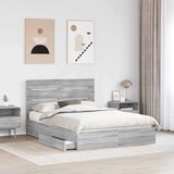  Postelja s shranjevanjem z vzglavjem Siva Sonoma 150 x 200 cm, (5000106667) | Shoptok.si